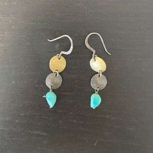 Turquoise and gold earrings